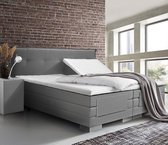 Elektrische Boxspring Melbourne - Inclusief  7-comfortzones pocketveringmatras en koudschuimtopper - Grijs - 140x200 cm