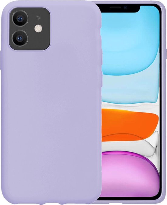 iPhone 11 Hoesje Siliconen Case Hoes Back Cover TPU - Lila