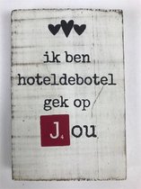 Tekstblok 10x15 2 cm dik Hoteldebotel / jou