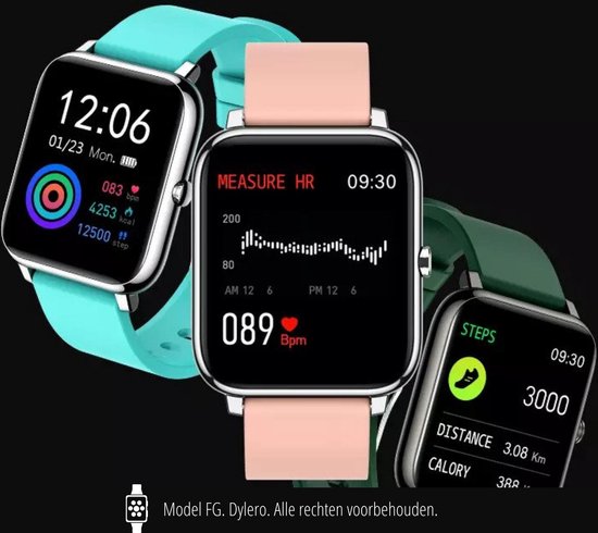 Dylero Fit Easy – Smart Watch / Fitness Tracker met hartslag- en bloeddrukmeter, slaapmonitor & meldingen – Zwart – Android & iOS - Dylero