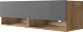 Maison’s Tv meubel – Tv Kast meubel – Tv meubel – Tv Meubels – Tv meubels Hout – Eiken hout  – Bruin – Grijs – LED Verlichting – Wander – 100x30x32,5