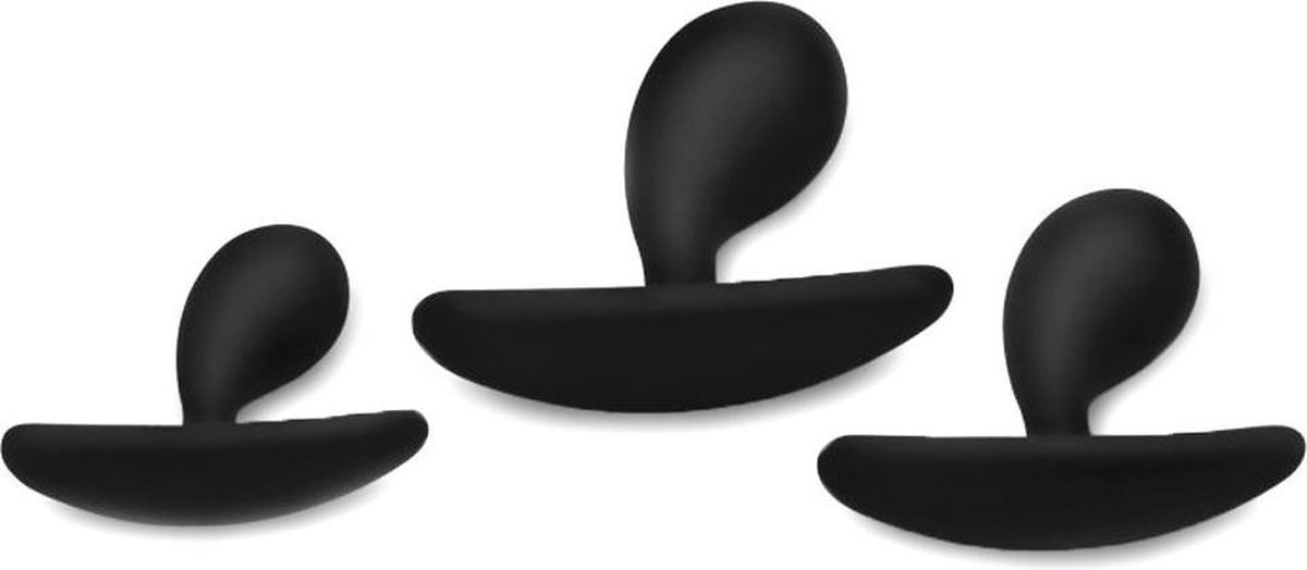 Goedkoopste Dark Droplets Gebogen Anaal Trainer - Set Van 3