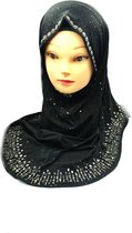 Elegante hoofddoek, zwarte hijab.