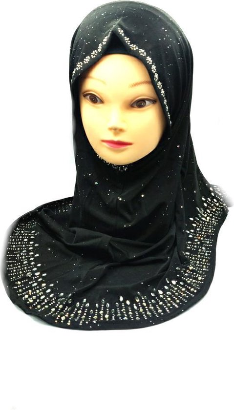 Foulard élégant, hijab noir.