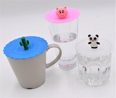 Deksel - Drinkglas - Zomerdeksel - Beker - Mok - Stofdicht - Insektenvrij - Lekvrij - Siliconen - Hittebestendig - Dieren - Herbruikbaar - Water - Koffie - Thee