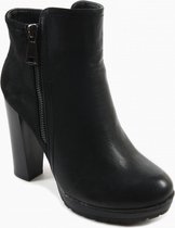 Dames enkellaars Suede-Leatherlook zwart