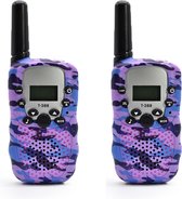 DrPhone WT388- 22 kanaals Walkie Talkies - Voor Kinderen – 6 Kilometer - Camouflage Roze