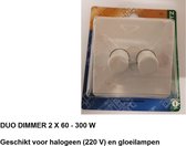 HALOGEEN / GLOEILAMP - DUO DIMMER - 2X 60 - 300 WATT - WIT