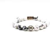Edelsteen armband - Howliet Mat 10MM - 925 Sterling Zilver - Natuursteen armband - Sieraden man en vrouw - Armband man en vrouw - Armband dames en heren - Cadeau man en vrouw - Sie