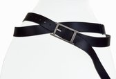 Elvy Fashion - Dubbele Knoopriem met fancy en trendy H gesp - 30437 - Black