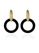 ZATTHU JEWELRY - N21FW256 - ELLE STATEMENT OORBELLEN - ZWART GOUD