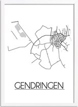 Gendringen Plattegrond poster A2 + fotolijst wit (42x59,4cm) - DesignClaud