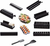 XXL Sushi maker- 10-delige  set- 4 verschillende vormen- zwart- Self made Sushi