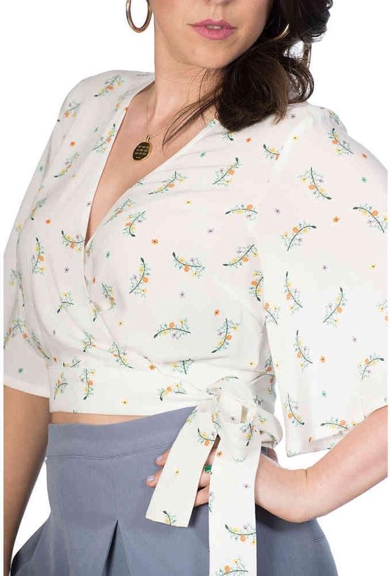 Blouse Dancing Days -3XL- BLOUSE SPRING SPRIG WRAP Crème
