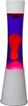 i-total lavalamp voet wit | lava rood en vloeistof blauw