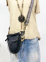 Pure Audrey  heuptasje - jeanstasje - schoudertasje - crossbodytasje - leer - handmade - bohemian
