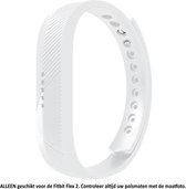 Siliconen Bandje Wit geschikt voor Fitbit Flex 2 - Kliksluiting – Armband White - Maat: zie maatfoto