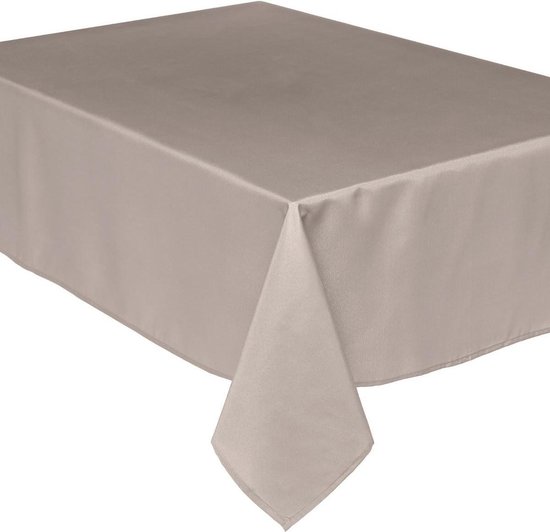 Nappe en lin foncé anti tache - 140 x 240 cm - Anti tache - Beige