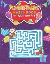 Christmas Mazes Book for Kids Ages 4-8