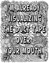 i'M ALREADY VISUALIZING THE DUCT TAPE OVER YOUR MOUTH.: Adult Coloring Book