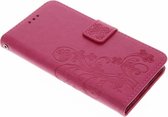 Klavertje Bloemen Booktype Huawei P8 Lite hoesje - Roze