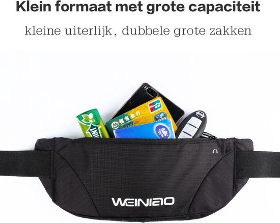 WEINIAO Heuptas - belt Heuptasje - Hardloop - Sport heuptas - Unisex - Grijs | bol.com