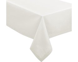 Tafelkleed van katoen rechthoekig 240 x 140 cm - wit - Eettafel tafellakens