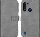 Motorola Moto G8 Power Lite Hoesje met Pasjeshouder - iMoshion Luxe Booktype - Grijs