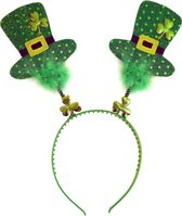 Tiara met Headbobbers - Mini hoedjes Ierland - St. Patrick's Day