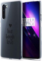 iMoshion Design voor de OnePlus Nord hoesje - Live Laugh Love - Zwart