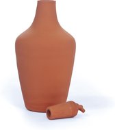 Tap Water Carafe - oppervlaktewater water karaf (laag model) in terracotta kleur steengoed
