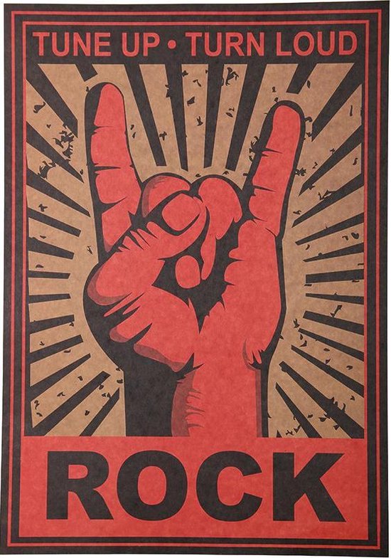 Affiche Rock and Roll Métal Fist Vintage Rock 51x35cm. | bol