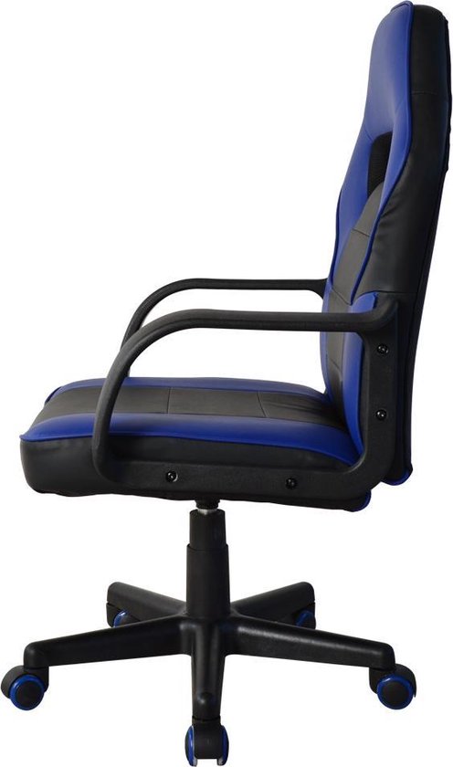 Gamestoel Thomas junior - bureaustoel gaming stijl - hoogte verstelbaar - zwart blauw