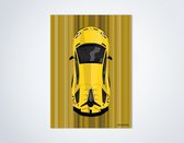 Lamborghini Aventador SVJ Geel op Poster - 50 x 70cm - Auto Poster Kinderkamer / Slaapkamer / Kantoor
