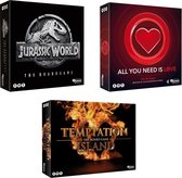 Spellenset - 3 stuks - Jurassic World the boardgame & All You Need Is Love Bordspel & Temptation Island