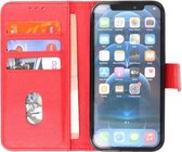 Book Case Wallet Cases - Portemonnee Telefoonhoesje - Booktype Hoesje - iPhone 12 Mini - Rood