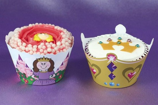 Prinsessenverjaardagsdecoratie, 36 stuks,taartdecoratie, roze, meisjes, taartdecoratie voor feestjes, taartdecoraties