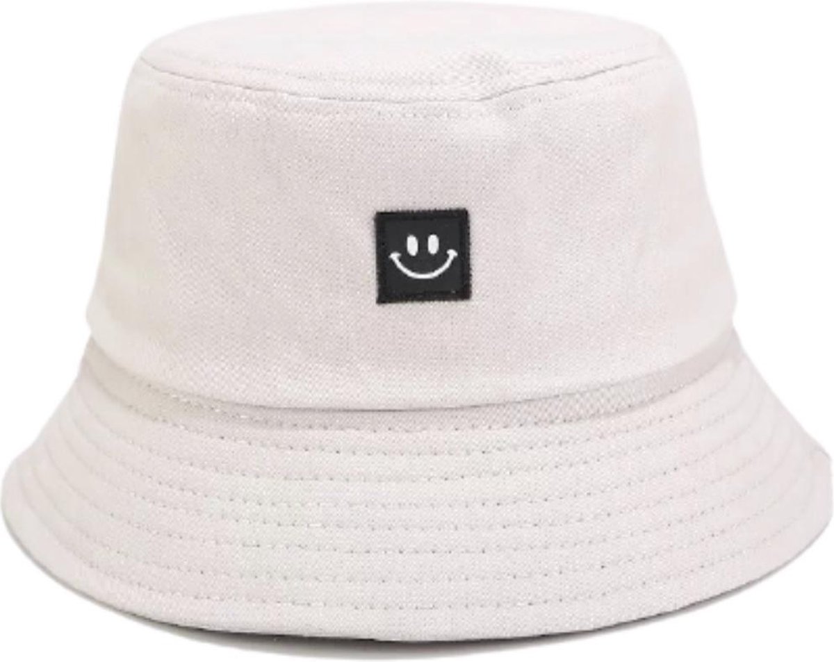 Bucket hat - Smile - Beige - Smiley - UV - Zonnehoed - Strandhoedje