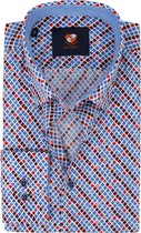 Suitable Overhemd Ruit Blauw Rood - maat 41