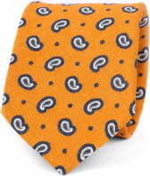 Stropdas Linnen Paisley Oranje -