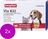 Beaphar Vlo Kill Hond En Kat Tot 11 Kg - Anti vlooienmiddel - 2 x 6 tab