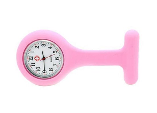 Verpleeg horloge - Verpleegsterhorloge - Zusterhorloge - Siliconen - Licht roze