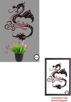 Muursticker - raamsticker Chinese draak - dragon - dier - dieren - draken - beesten - kleur zwart