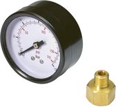 Stanley Manometer 50 mm, met maximale druk van 12 bar (170 PSI), nauwkeurige schaalverdeling, zwart PVC materiaal, geschikt voor nauwkeurige drukmetingen in industriële toepassingen
