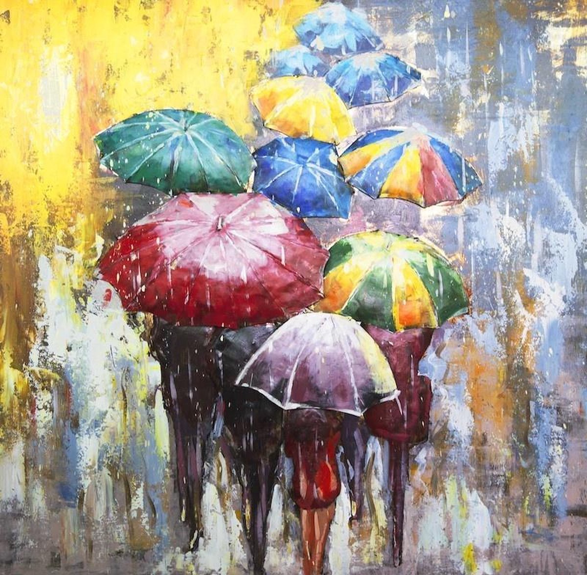 Peinture 3D métal sous la pluie 80x120 cm