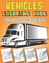 Vehicles Coloring Book For Kids 4-8 years