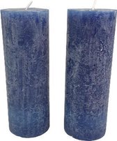Kaarsen groot BAILEY - Blauw - Set van 2 - 19 cm