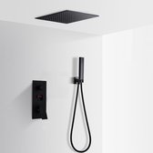 Productgigant - Doucheset met regendouchekop - thermostaatkraan digitaal - 30cm - zwart