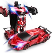 MEWAU 1:12 RC transformerende auto/robot - 2 in 1Afstand Bestuurbare Auto -Gebaar waarneming - Speelgoed Auto -  Rood
