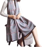 Dames sjaal 65 x 190 cm (LxB) | sjaal grijs roze | omkeerbare sjaal | omslagdoek - stola - winter sjaal |